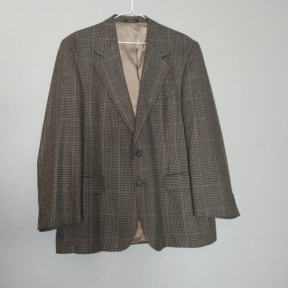 John D Craigmiles Houndstooth Sport Coat Blazer Jacket Mens 42R Brown Black - Picture 7 of 13